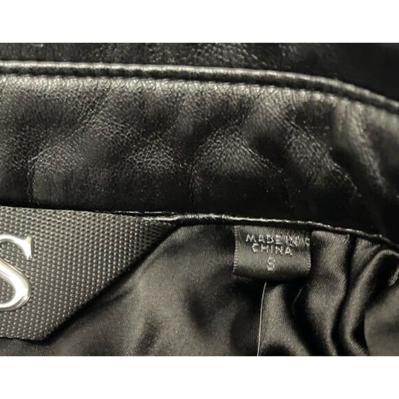 Guess Faux Leather Jacket Size S Black New With Tags - Picture 9 of 11